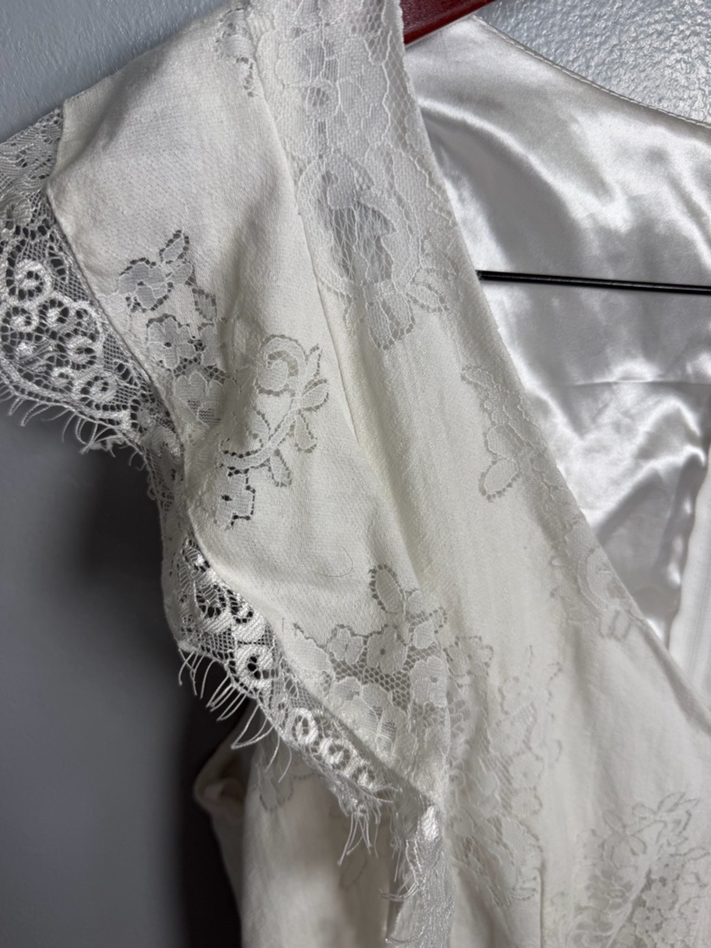 Premier White Lace Maxi Dress with Ruffle Sleeves - Picture 4 of 9